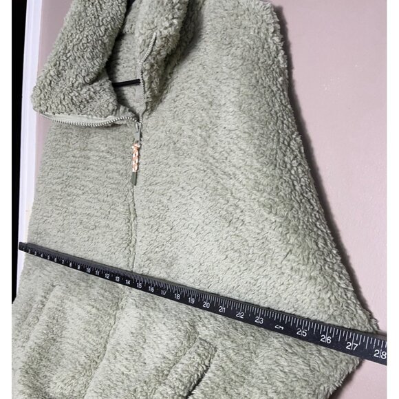 American Eagle Outfitter Jacket Huggable Fleece Green Sherpa Unisex Cozy Women M - Picture 3 of 12